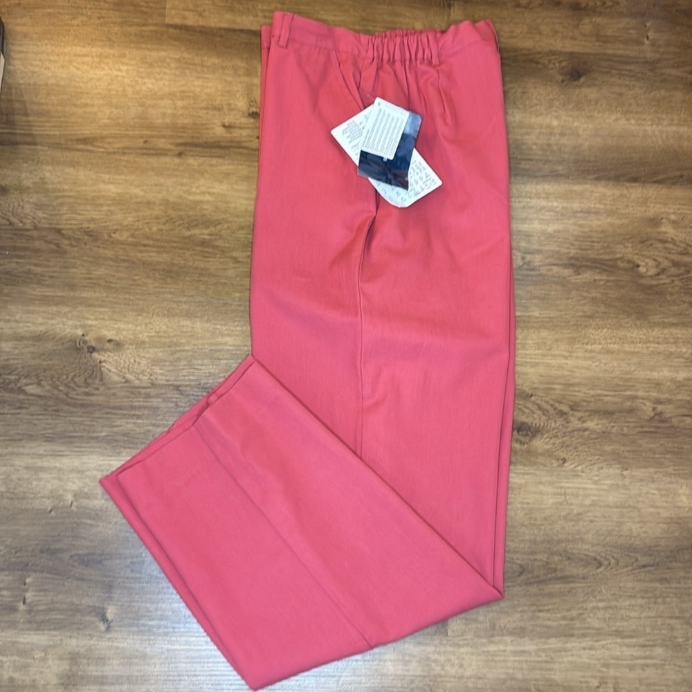 Susan Graver Style QVC Women’s Medium Wide Leg High Rise Coral Pink Pants - Picture 3 of 6